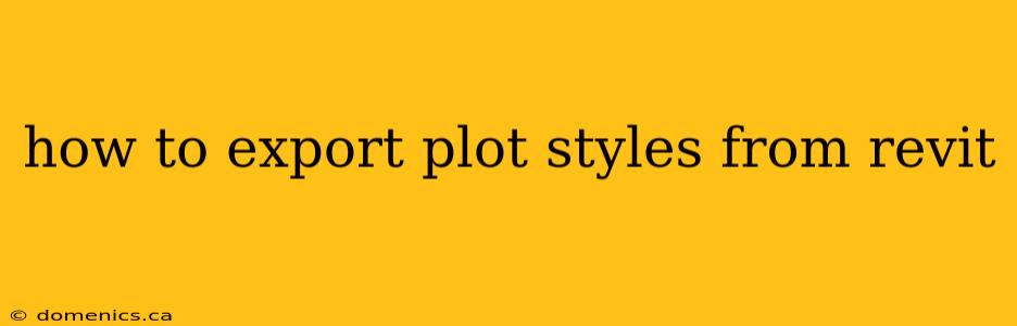 how to export plot styles from revit