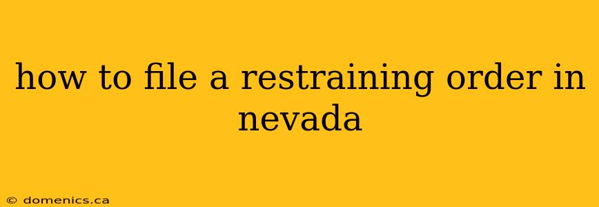 how to file a restraining order in nevada