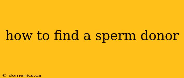 how to find a sperm donor