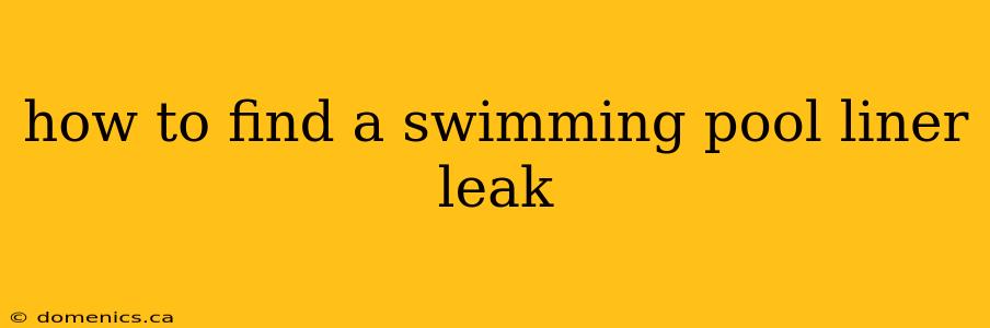 how to find a swimming pool liner leak