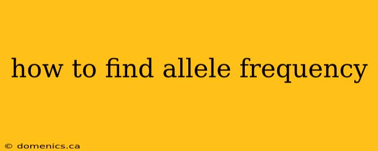 how to find allele frequency