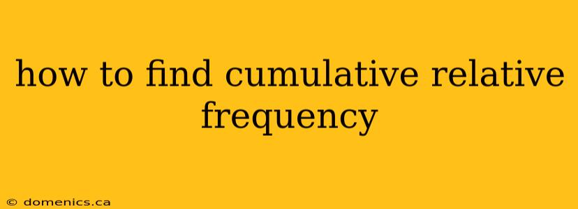 how to find cumulative relative frequency