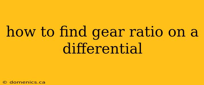 how to find gear ratio on a differential