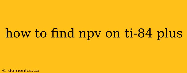 how to find npv on ti-84 plus