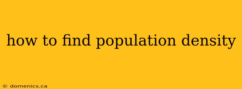 how to find population density