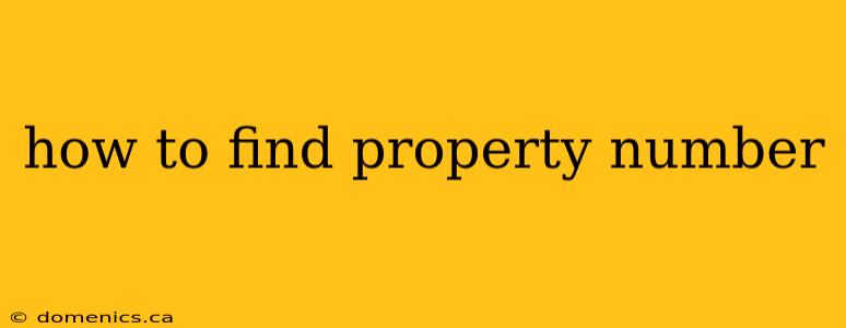 how to find property number