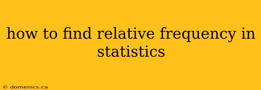 how to find relative frequency in statistics