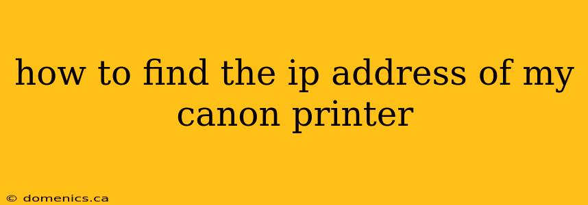 how to find the ip address of my canon printer