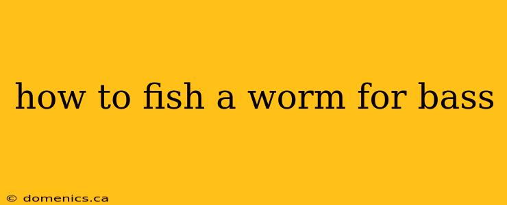 how to fish a worm for bass