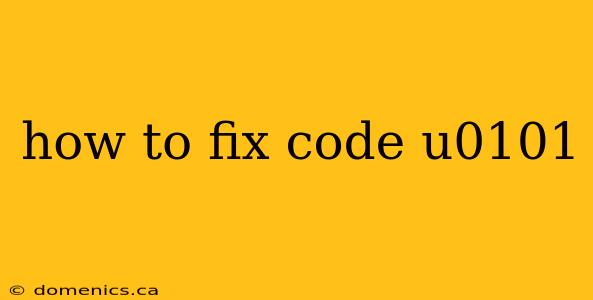 how to fix code u0101