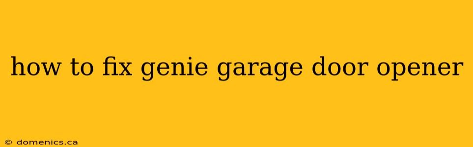 how to fix genie garage door opener