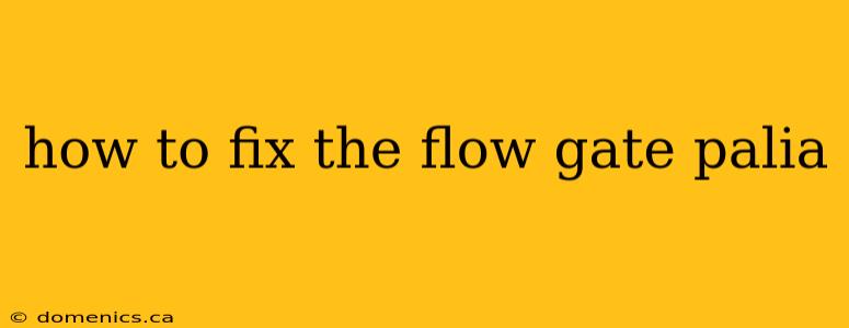 how to fix the flow gate palia