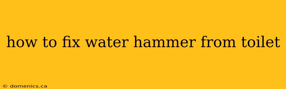 how to fix water hammer from toilet