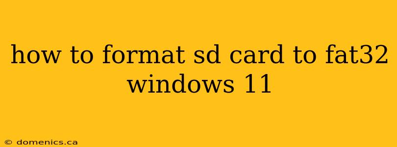 how to format sd card to fat32 windows 11