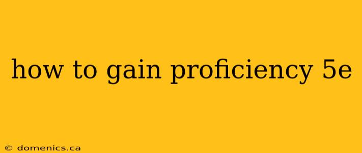 how to gain proficiency 5e