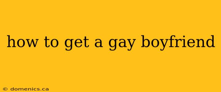 how to get a gay boyfriend