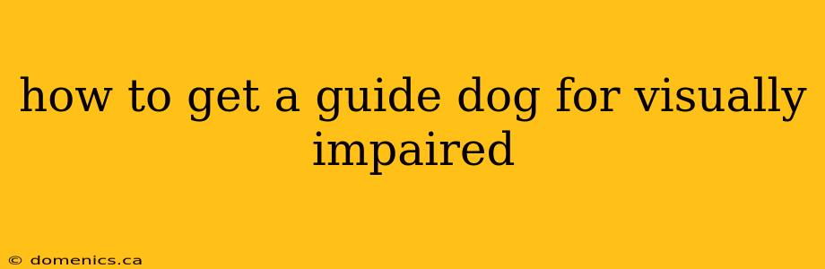 how to get a guide dog for visually impaired