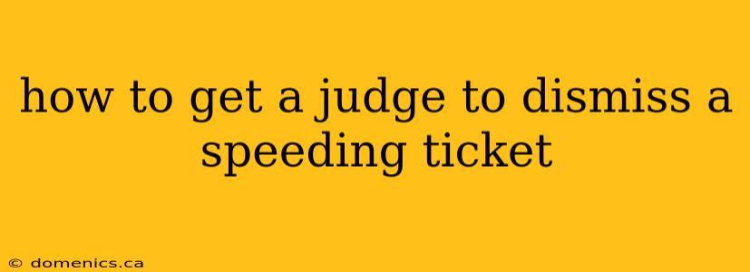 how to get a judge to dismiss a speeding ticket