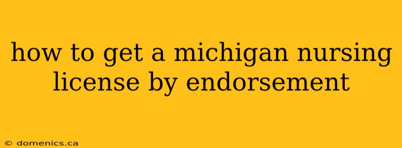 how to get a michigan nursing license by endorsement