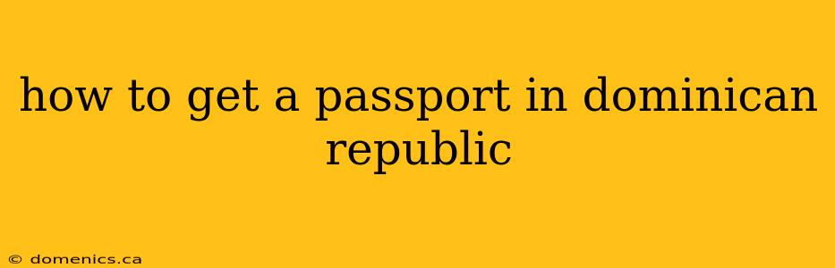 how to get a passport in dominican republic