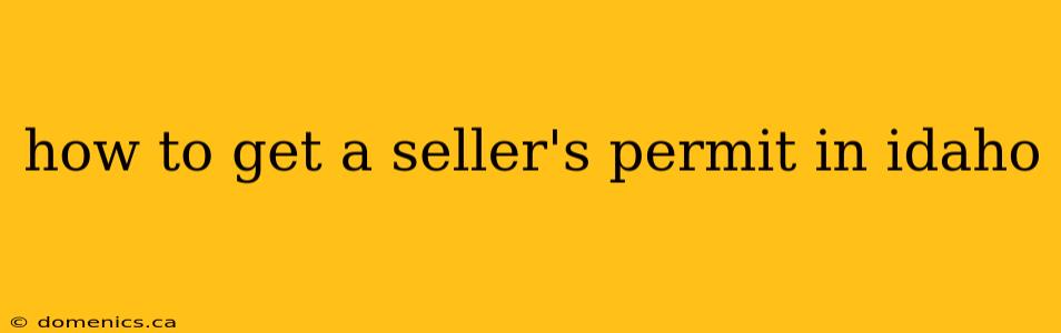 how to get a seller's permit in idaho