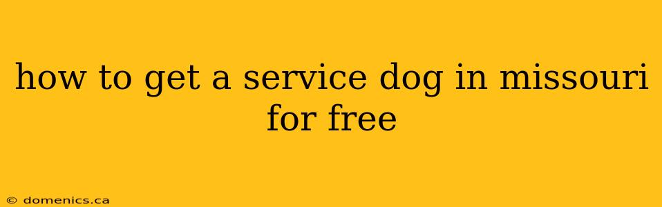 how to get a service dog in missouri for free