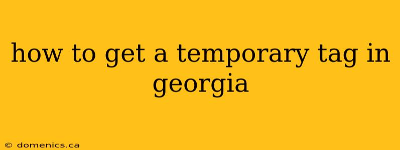 how to get a temporary tag in georgia