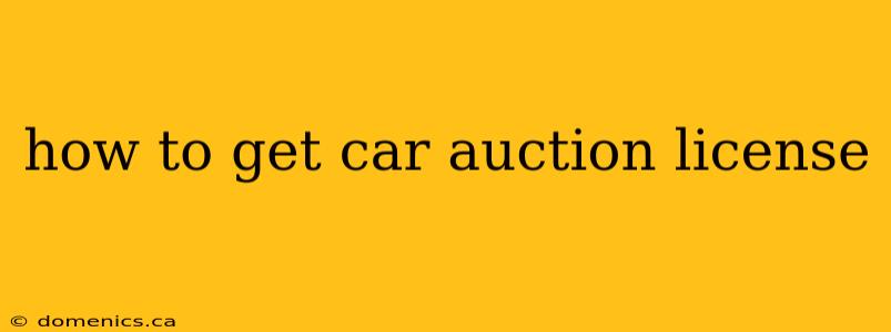 how to get car auction license