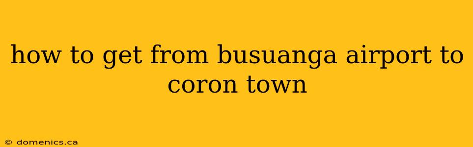 how to get from busuanga airport to coron town