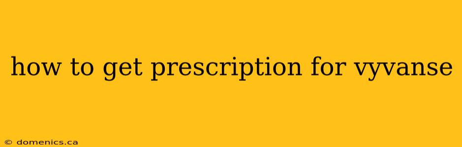 how to get prescription for vyvanse