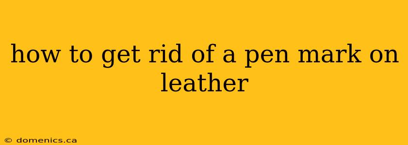 how to get rid of a pen mark on leather