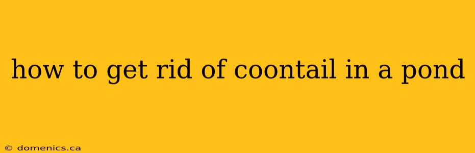 how to get rid of coontail in a pond