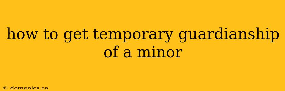 how to get temporary guardianship of a minor