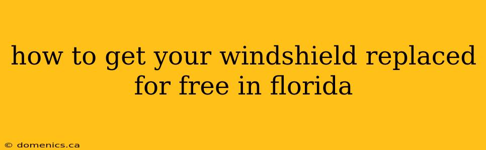 how to get your windshield replaced for free in florida