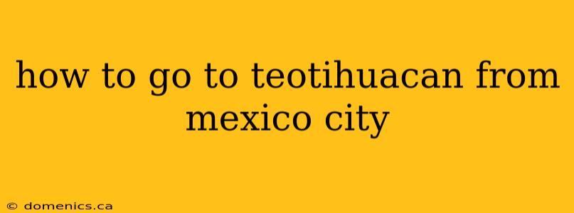 how to go to teotihuacan from mexico city