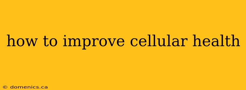 how to improve cellular health