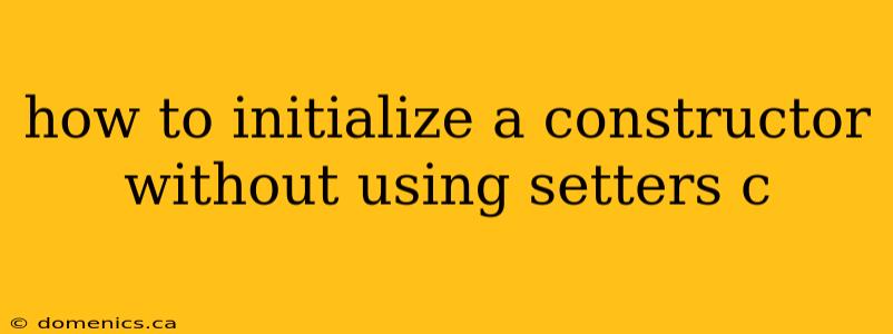 how to initialize a constructor without using setters c