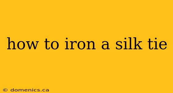 how to iron a silk tie