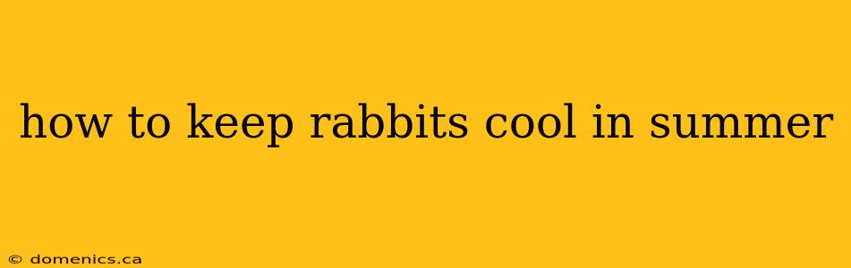 how to keep rabbits cool in summer