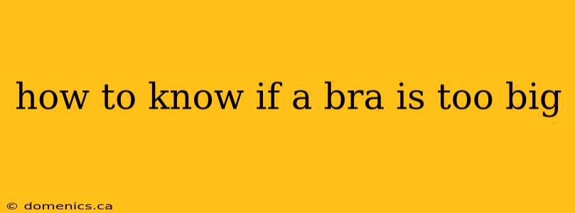 how to know if a bra is too big