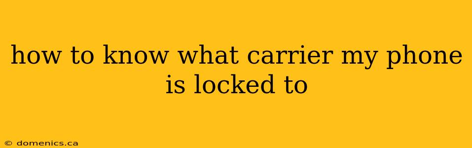 how to know what carrier my phone is locked to