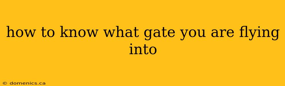 how to know what gate you are flying into