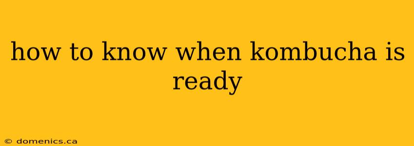 how to know when kombucha is ready