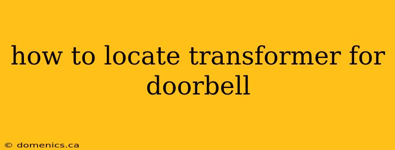 how to locate transformer for doorbell