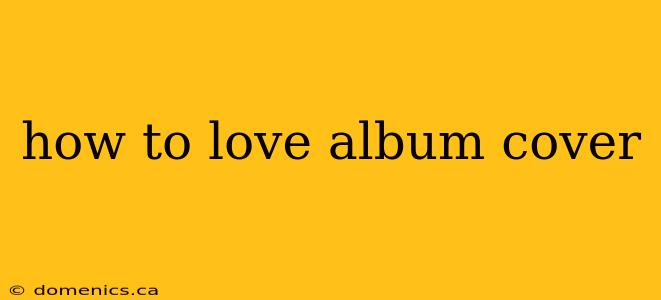 how to love album cover