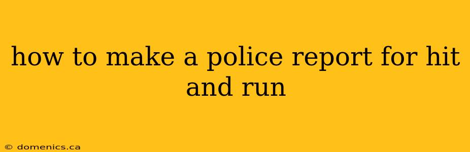 how to make a police report for hit and run