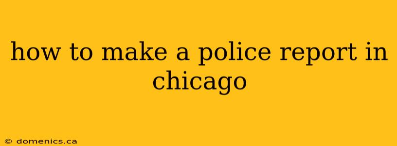 how to make a police report in chicago