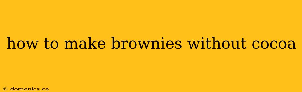 how to make brownies without cocoa