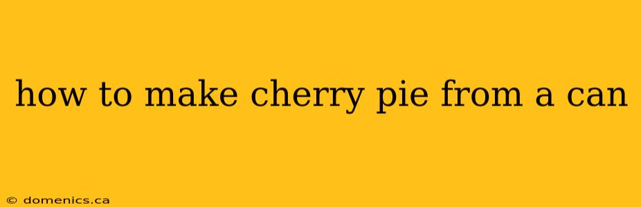 how to make cherry pie from a can