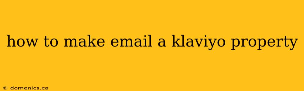 how to make email a klaviyo property